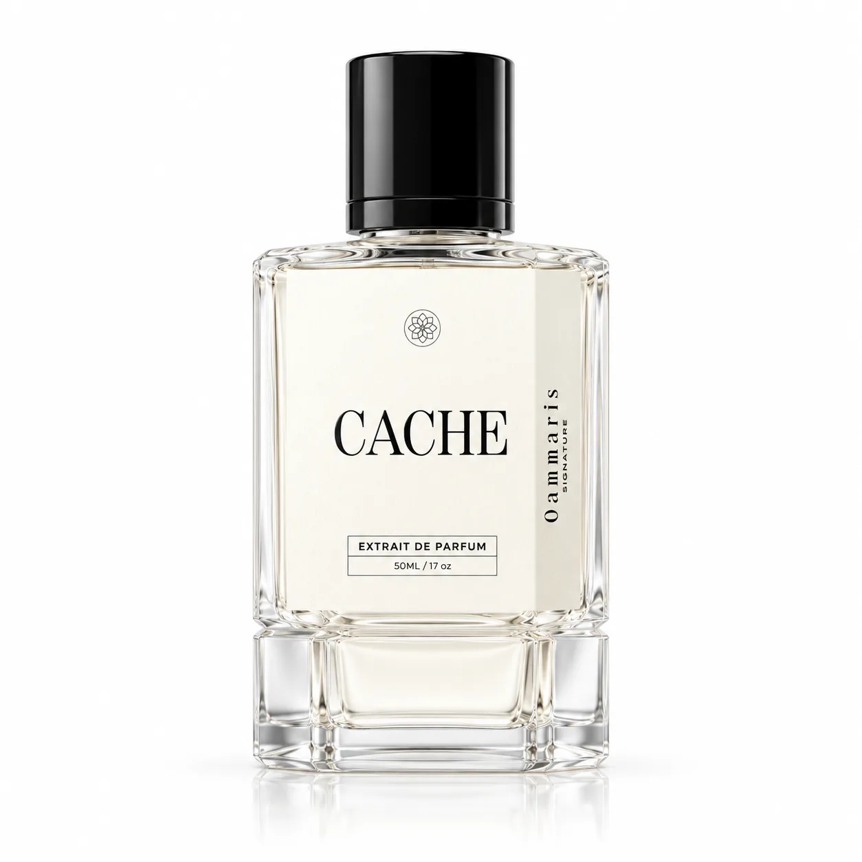 Botol Qammaris Signature Cache Extrait de Parfum 50 ml bertutup hitam