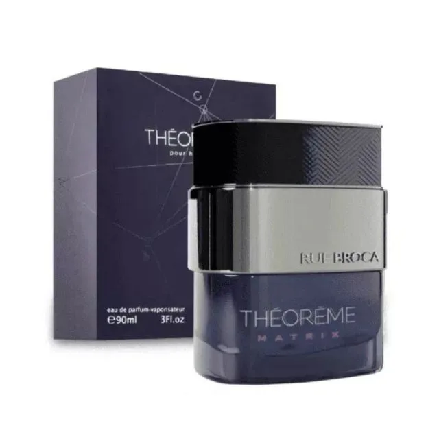 Botol dan kotak Rue Broca Theoreme Matrix Eau de Parfum 90 ml dari katalog Qammaris.